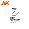 AK Interactive AK6515 STRIPS 0.75 X 2.00 X 350MM – STYRENE STRIP – (10 UNITS)